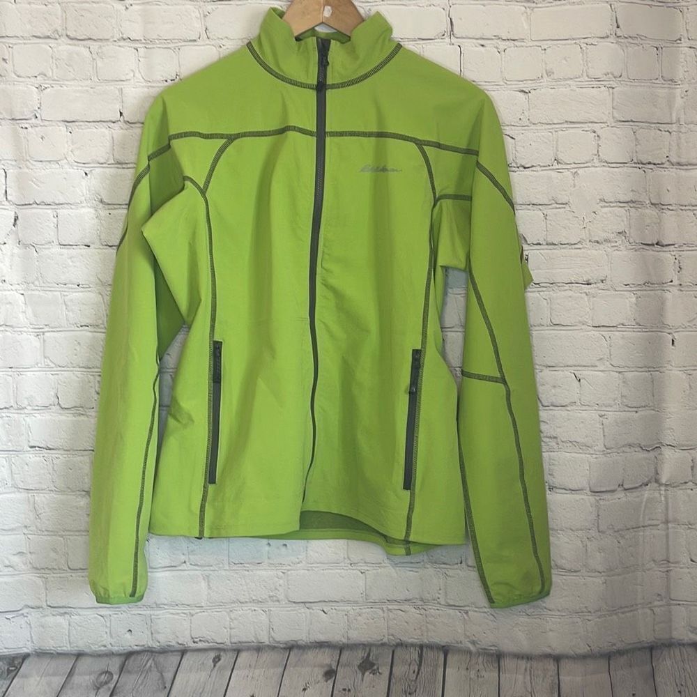 Eddie Bauer First Ascent Womens‎ Lime Green Full Zip Jacket Size M Hiking Travel